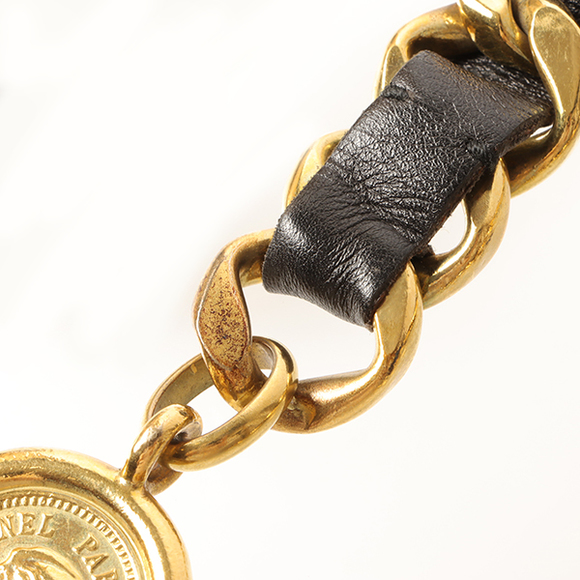 CHANEL 1994 Made Cc Mark Coin Charm Chain Belt Black - Picture 9 of 14
